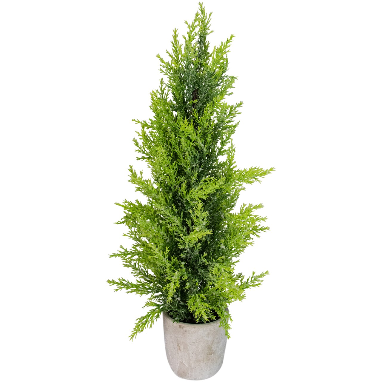 Northlight Upswept Frosted Cedar Artificial Potted Christmas Tree - 17" - Unlit